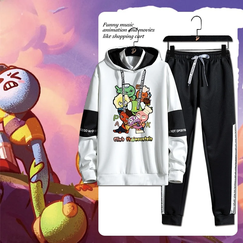 

Peak Summit Collaborative Climbing Cartoon Hoodie Pants Set Youth Faion Autumn Long Sve Long Trousers Teens Clothing