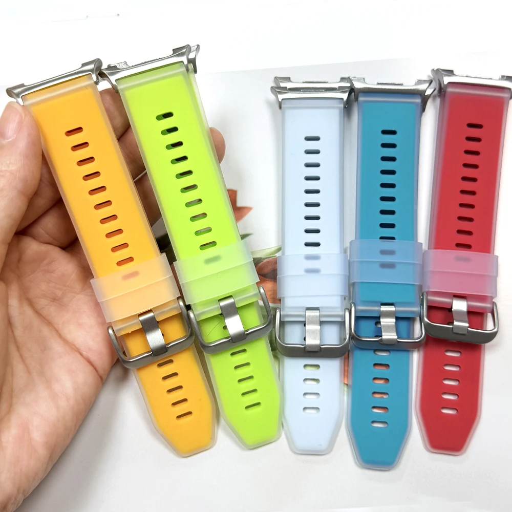 Transparent Two-Tone Silicone Strap For Samsung Galaxy Watch 9 8 44mm 40mm Watch8 Classic 46mm Band for Women Men Soft Bracelet