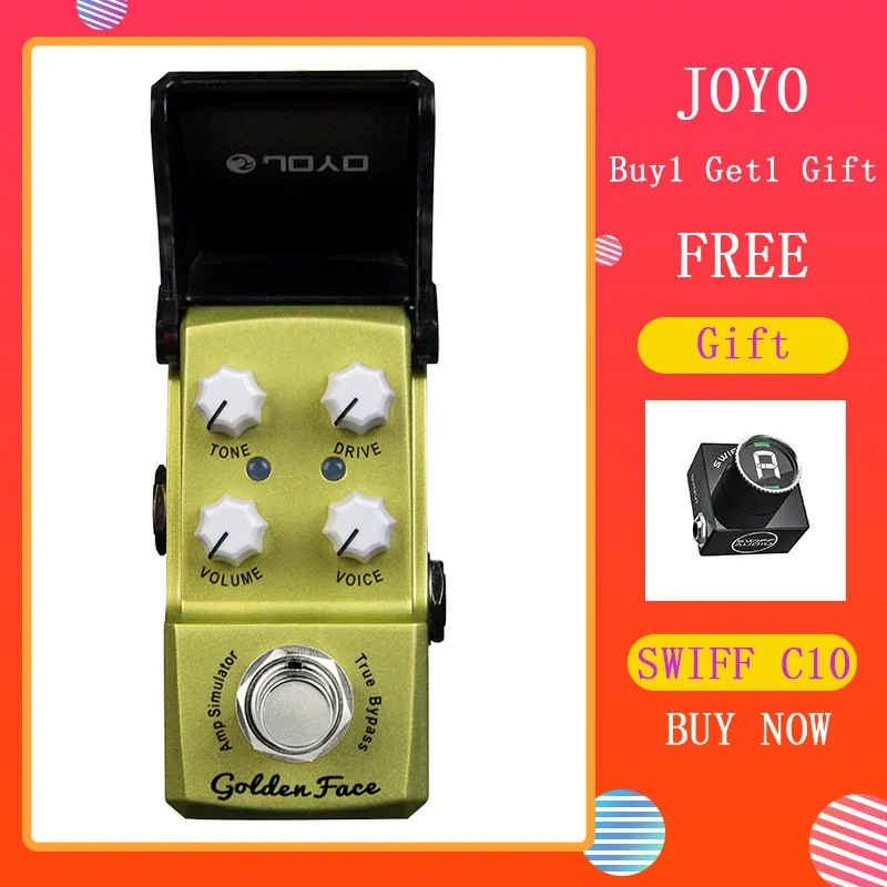 

JOYO JF-308 Golden Face Amplifier Simulator Pedal Effect High End Mids Voice Box Overdrive True Bypass Guitar Parts & Accessory