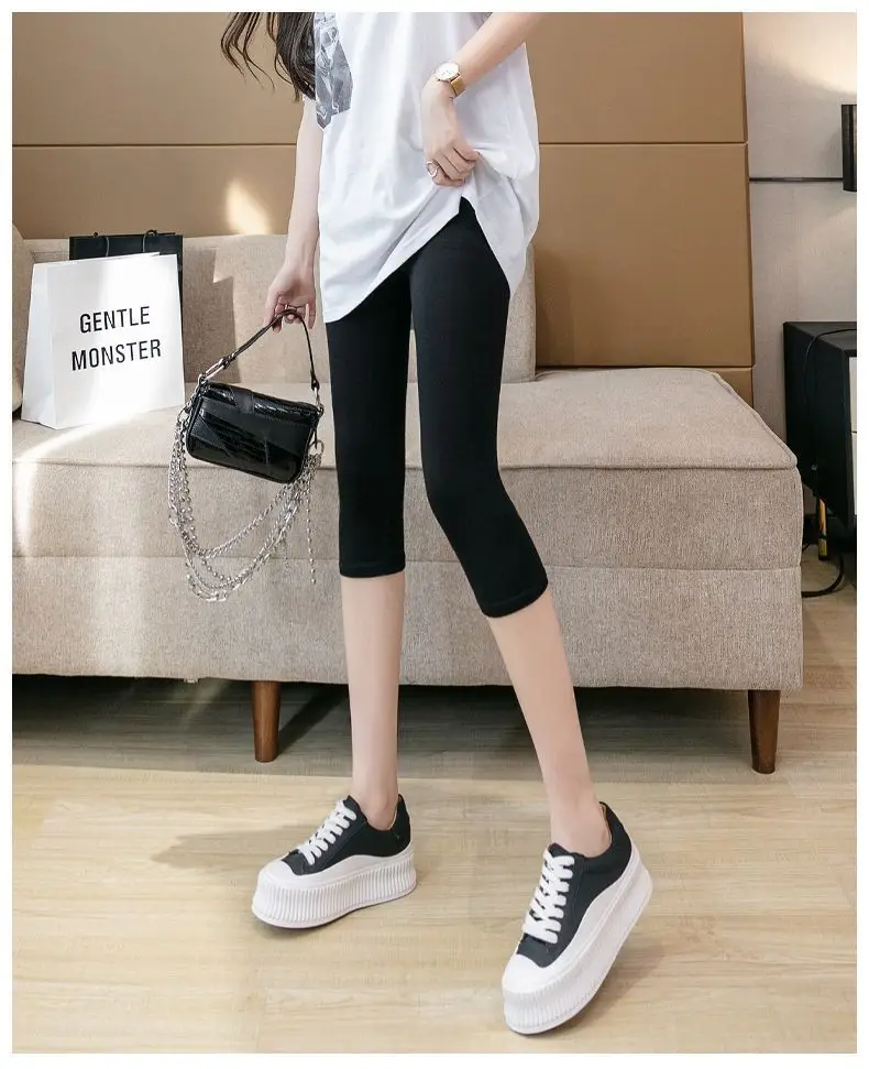 Leggings With Stripes Woman Squat-Proof Ropa Flexible Fluffy Patch Distressed Ladies' Butt-Lifted Spring Autumn Unlined Tightens