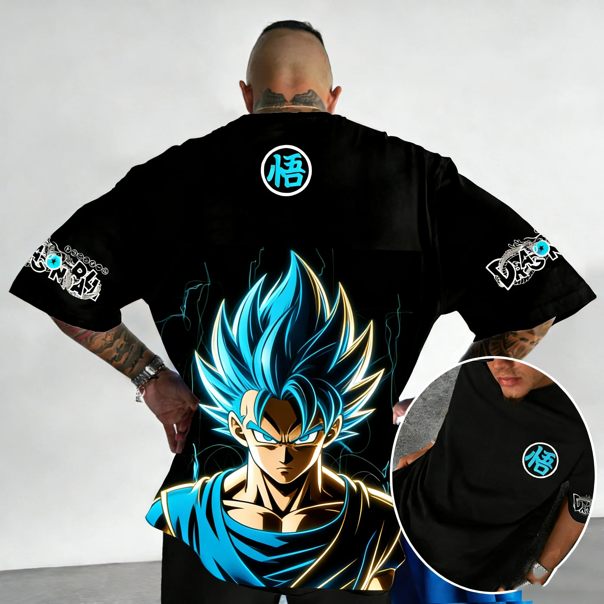 2026 Sommer Dragon Ball Retro Reine Baumwolle Fitness T-Shirt Herren Oversize Kurzarm Familien-Unisex Kinder Freizeithemd