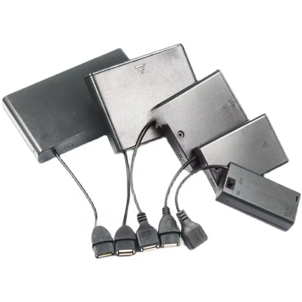 2X 3X 4X 6X 8X AA USB Battery Case With Power Switch With USB Socket AA Battery Box for 5V LED Strip Lights Mini Power Supply