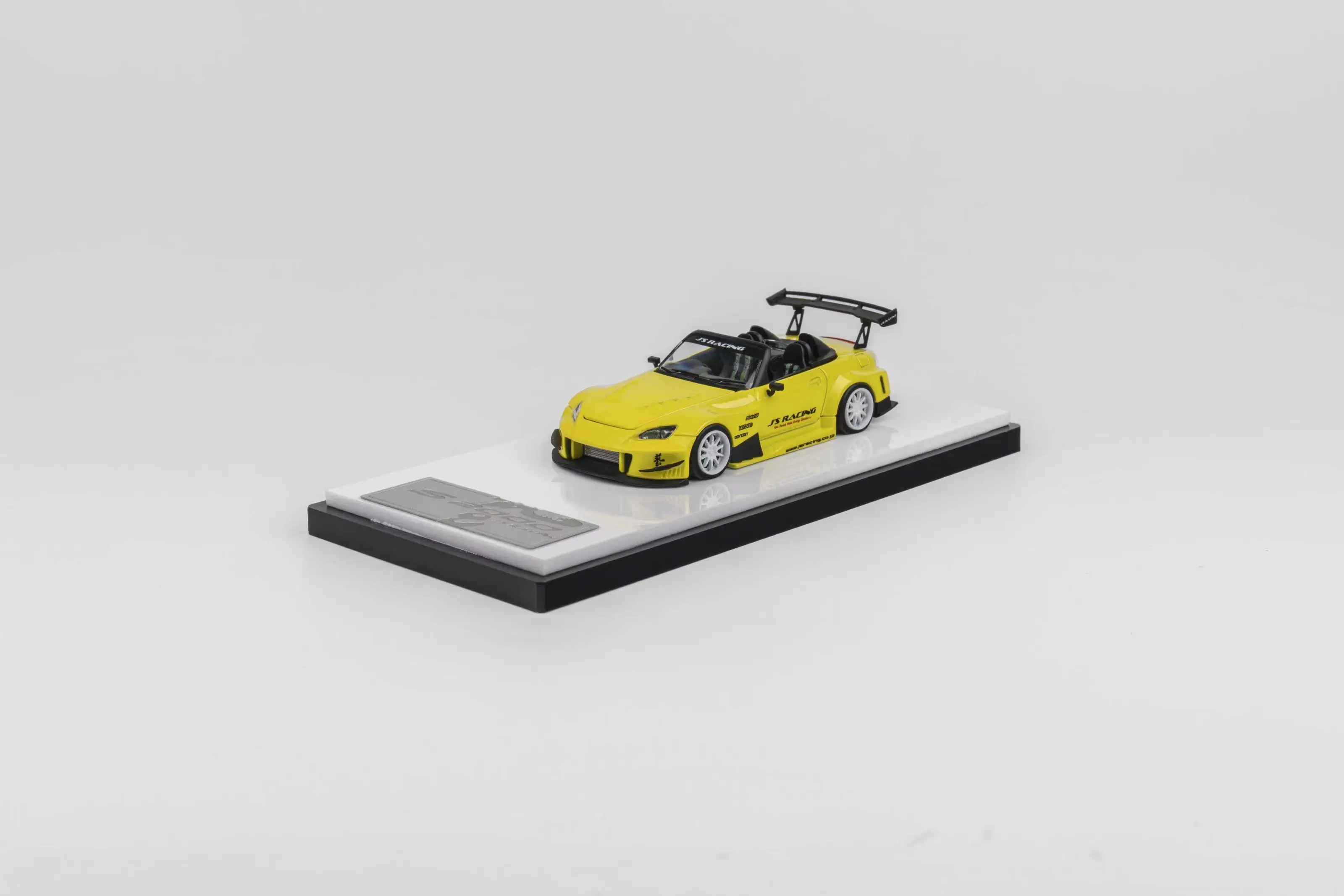 Instock Micro Turbo1:64 S2000 JS Racing Metal Yellow Alloy Car Model