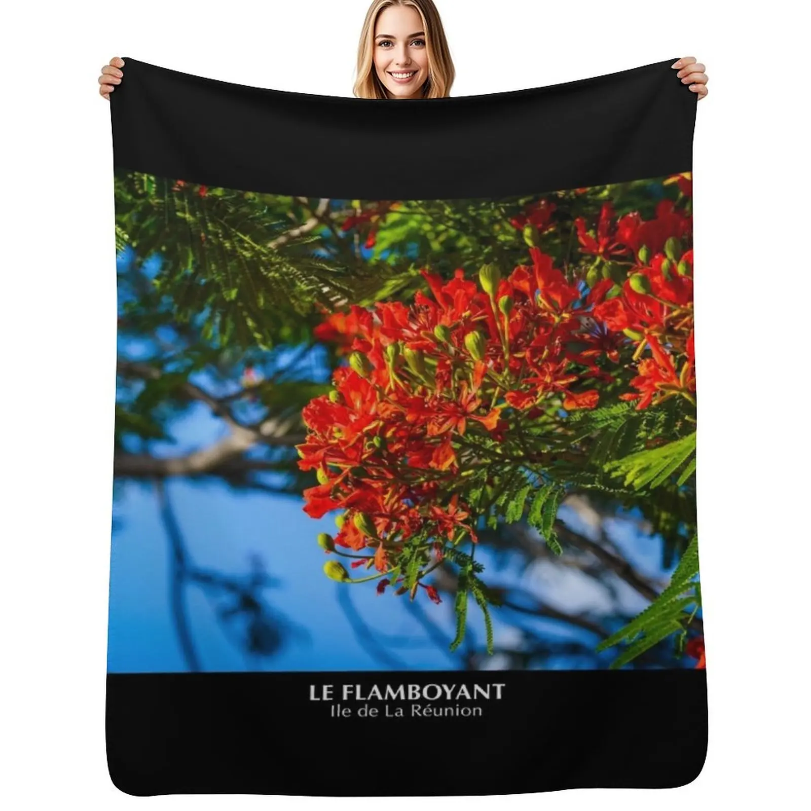 Flamboyant on Reunion Island Throw Blanket All Weather Soft Throw Blanket for Sofa