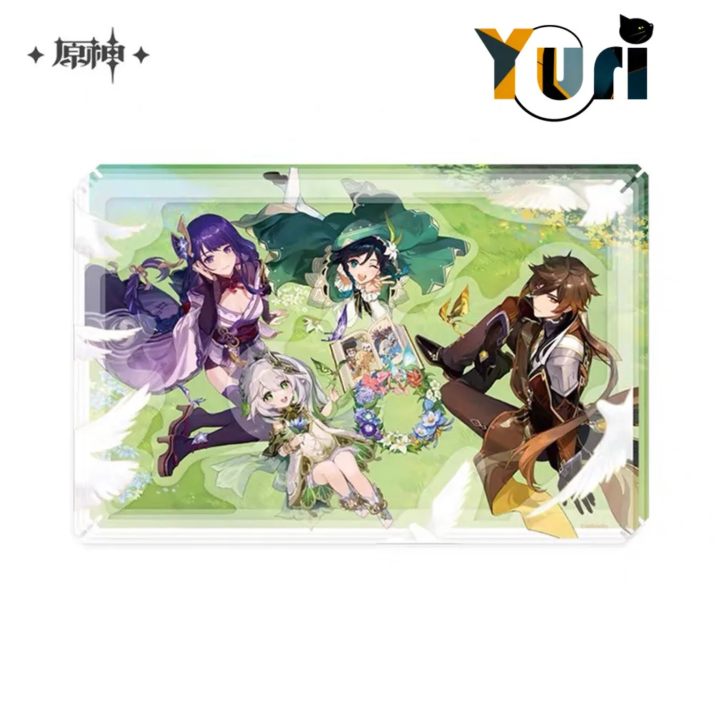 

New miHoYo Genshin Impact Raiden Shogun Zhongli Venti Mosaic Acrylic Collection Painting Display Anime Cute Cosplay Props C YS