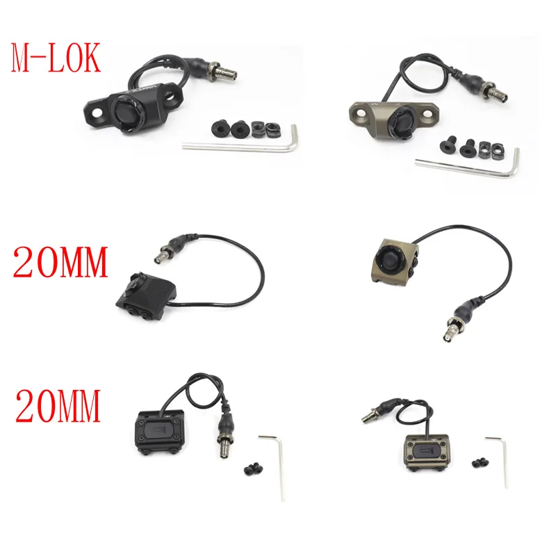 

Тактический кнопочный пульт дистанционного управления с SF Lead 20 мм Picatinny или MLOK Rail для M600 M300 Flashlight Airsoft Swicth