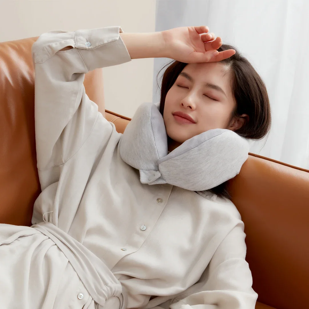 MIUI-وسادة رقبة طبيعية من اللاتكس على شكل حرف U ، وسادة رقبة تايلاندية ، وسادة تقشير ، سفر طائرة ، استراحة غداء ، وسادة نوم ، 8 ساعات