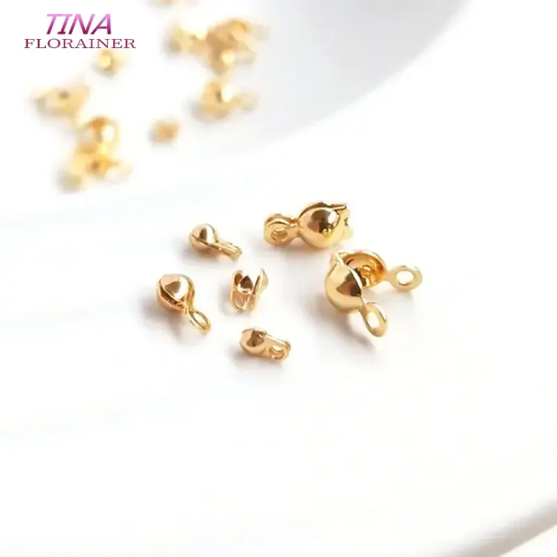 50PCS 3MM 4MM Ball Chain 14K Gold Color Brass Ball Beads Chain Cover Clasps Jewelry Making Supplies Diy Findings