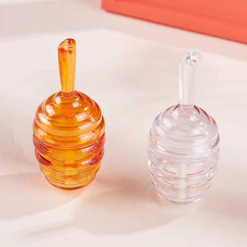 6ML Mini Clear Clear Refillable Amber Plastic Honey Pots Shaped Lip Gloss Tube DIY Gloss Bottle Empty Cosmetic Lip Balm Tool