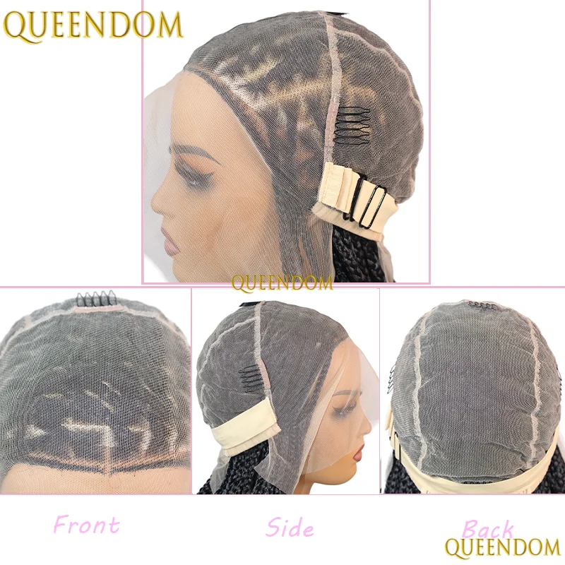 28 ''شقراء الاصطناعية كورنروز صندوق الضفائر كامل الدانتيل شعر مستعار أمامي للنساء السود HD الدانتيل الباروكة #6