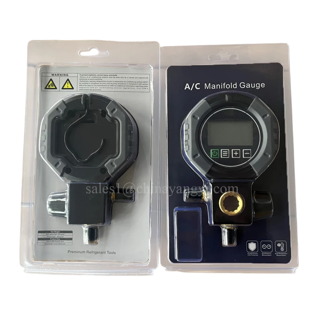 Digital Single Manifold Gauge A/C Refrigerant Pressure Gauges Pressure Tester AC Tool for 19 Refrigerants R32 R600 R410A R134a
