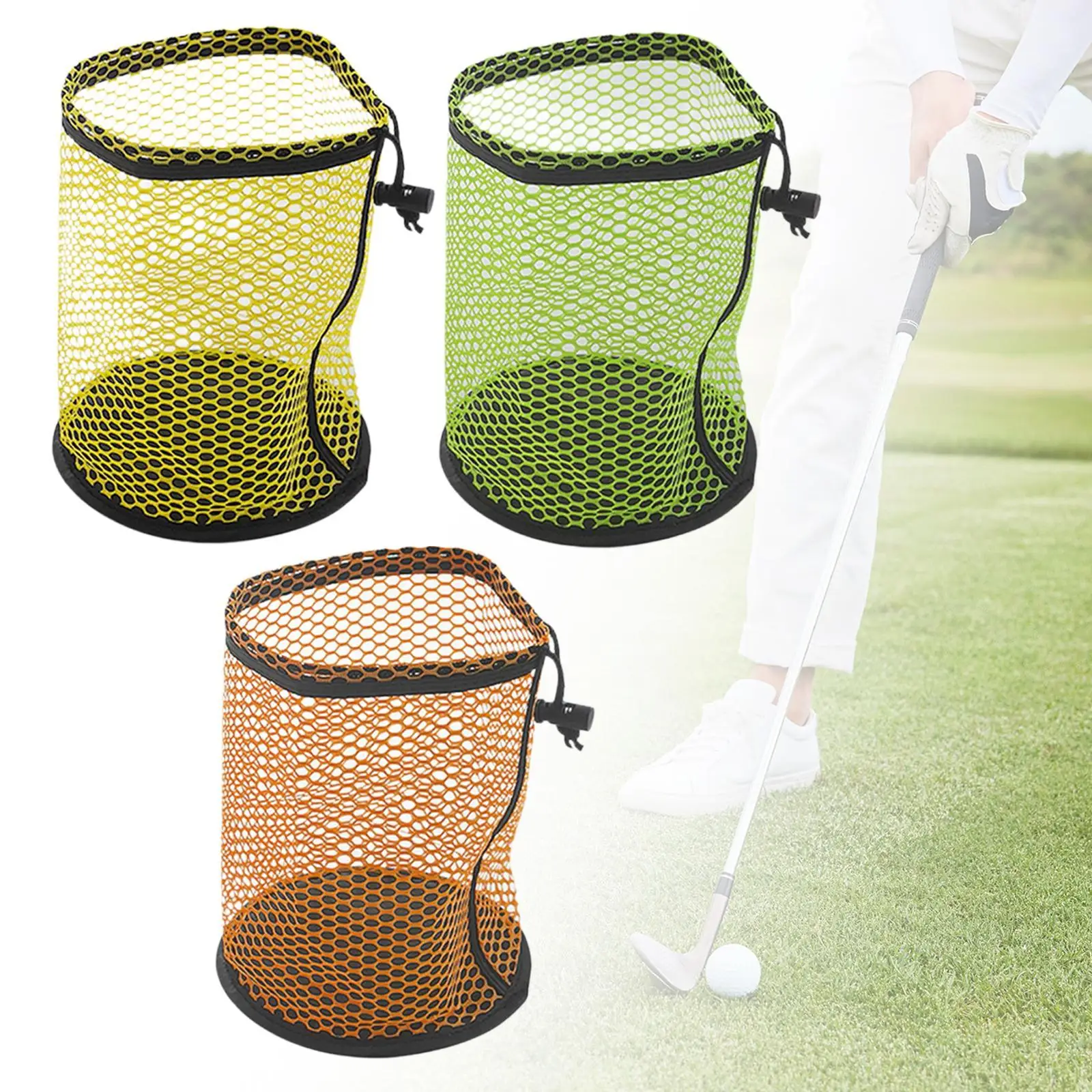 Multipurpose Polyester Golf Ball Pouch Lightweight Mesh Storage Bag Golf Accessory Net Sack for Golf Accessories Sports Use