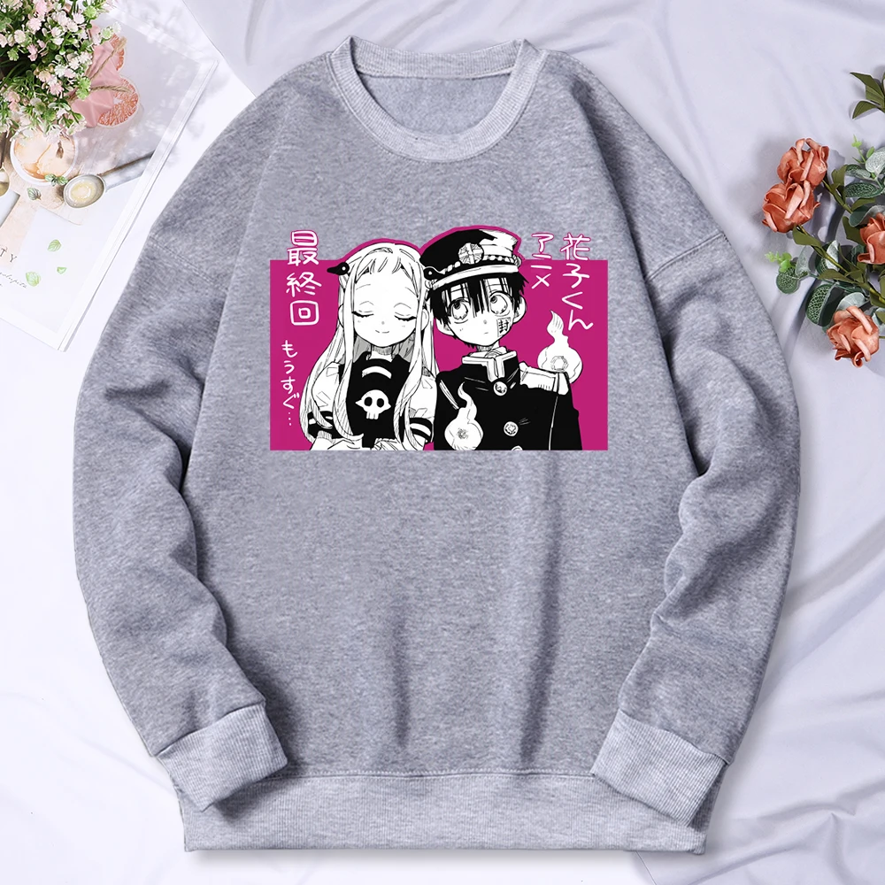 Winter Funny Womens Sweatshirts Yashiro Hanako Printing Hoodies Warm Fleece Pullovers Crewneck Drop Sleeves Female Sportswears