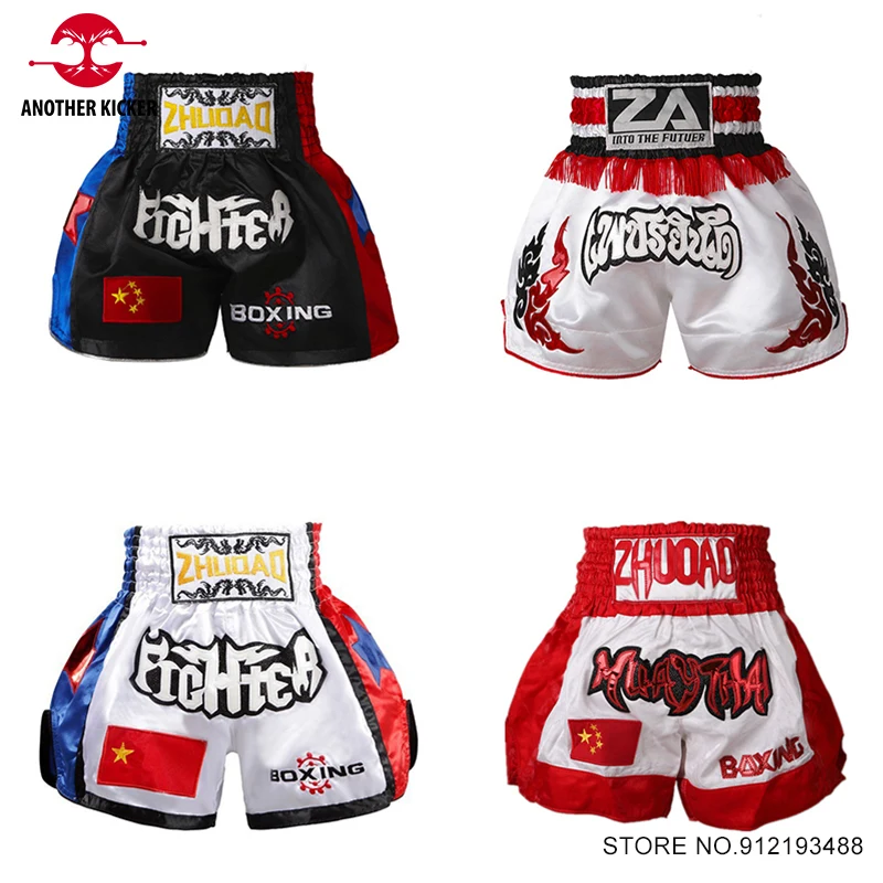 

Muay Thai 2024 New Embroidery Bo Shorts Child Men Women Fighting Kickbo Pants Gym Grappg Martial Arts Clothing