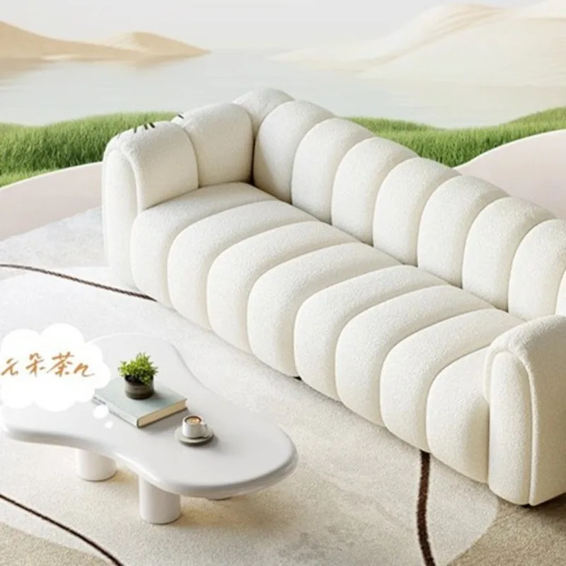 Nordic modern light luxury piano keys Italian minimalist designer three-person villa area women's clothing store sofa