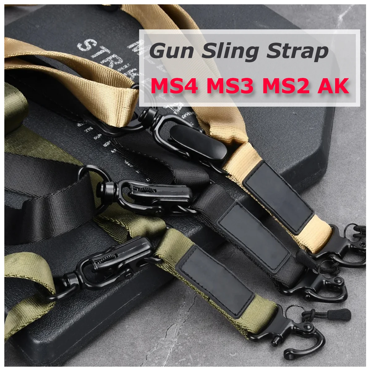 

MS4 Sling MS2 MS3 Ak 47 Rifle Gun Hunting Nylon Adjustable 2 Point Strap Quick Detach QD Mount Military Belt Strap