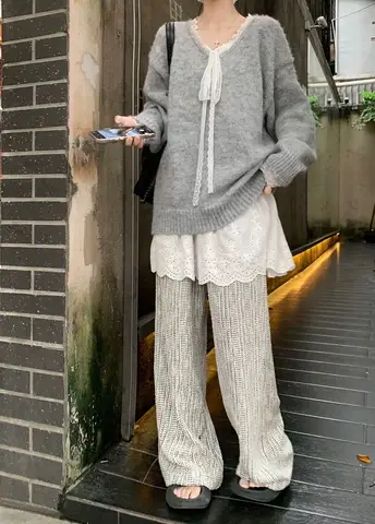 Tunn, transparent vit spetsklänning med fluga framtill, ärmlös kort miniklänning för kvinnor, koreansk söt, lager-på-lager-klänning, underklänning 10 best sales vita spetsklänningar - №6