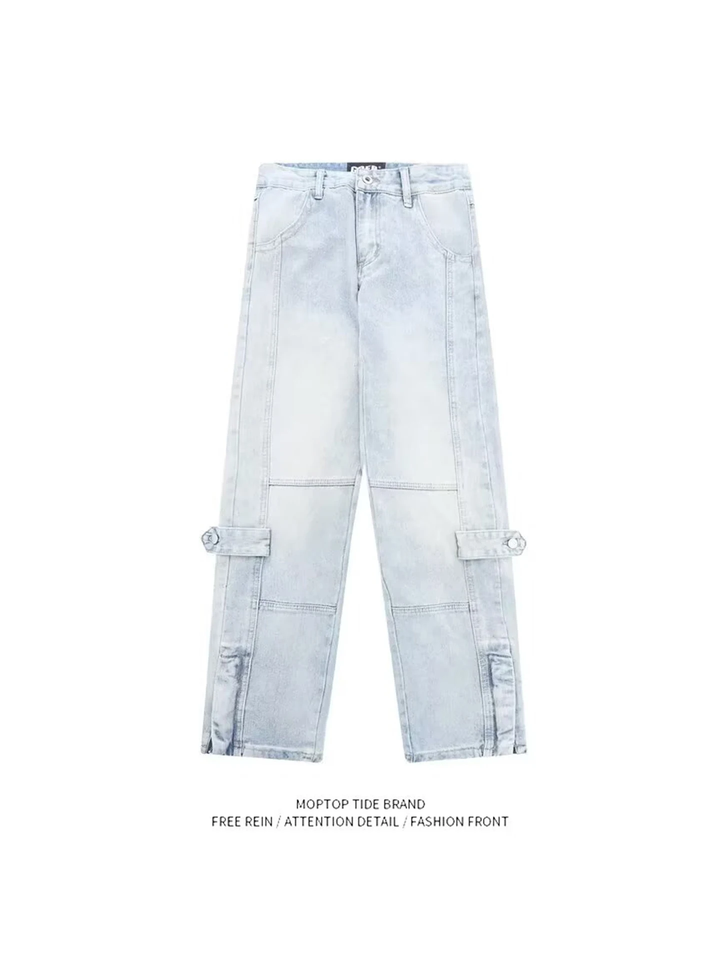 

Light Blue Slim Fit Denim Banana Pants Women's Spring Autumn New High Waist Loose Wide Leg Pants Trendy Knife Pants