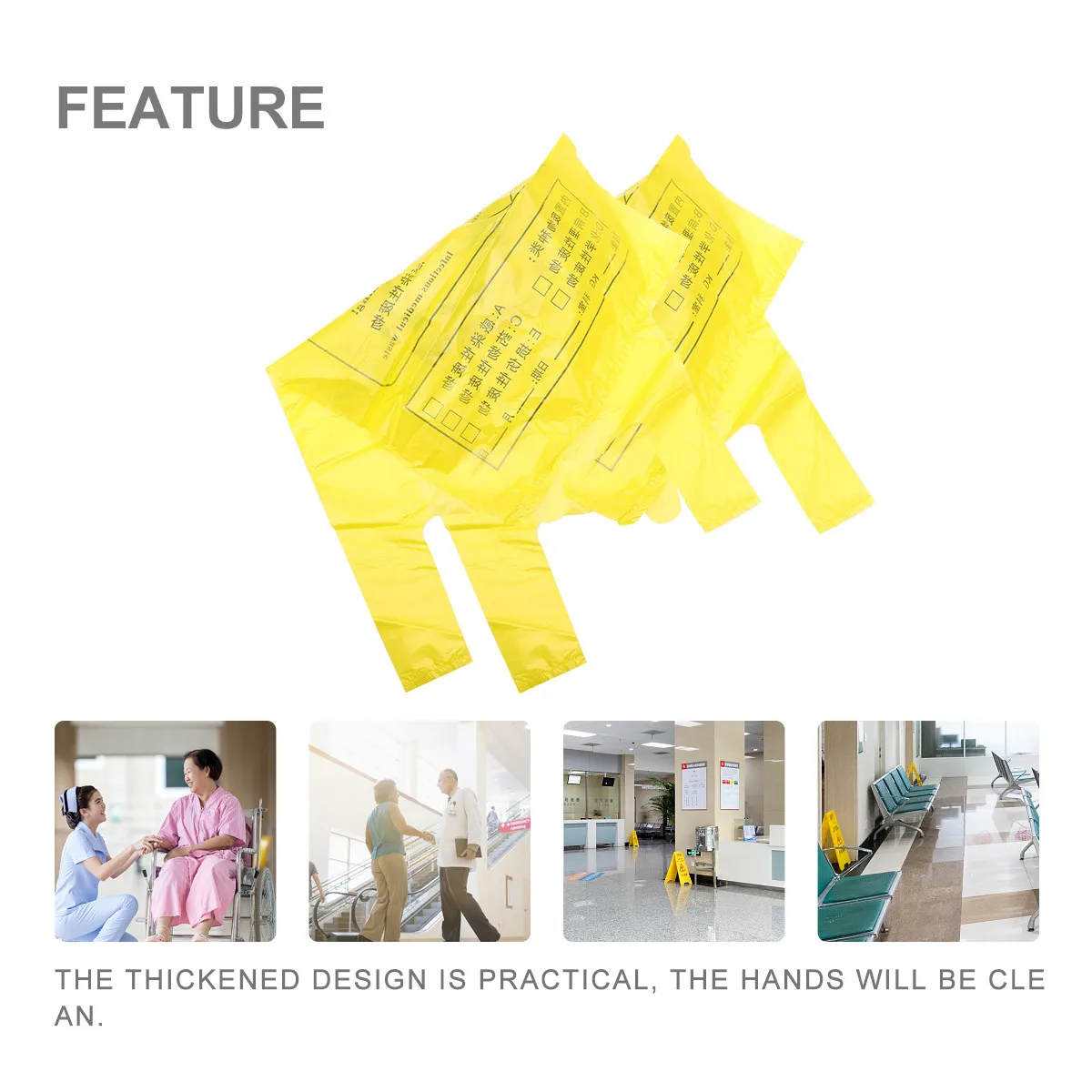 Clinic Trash Bags 100 Pack Thick Durable Plastic Garbage Liners with Handles for Easy Waste Disposal
