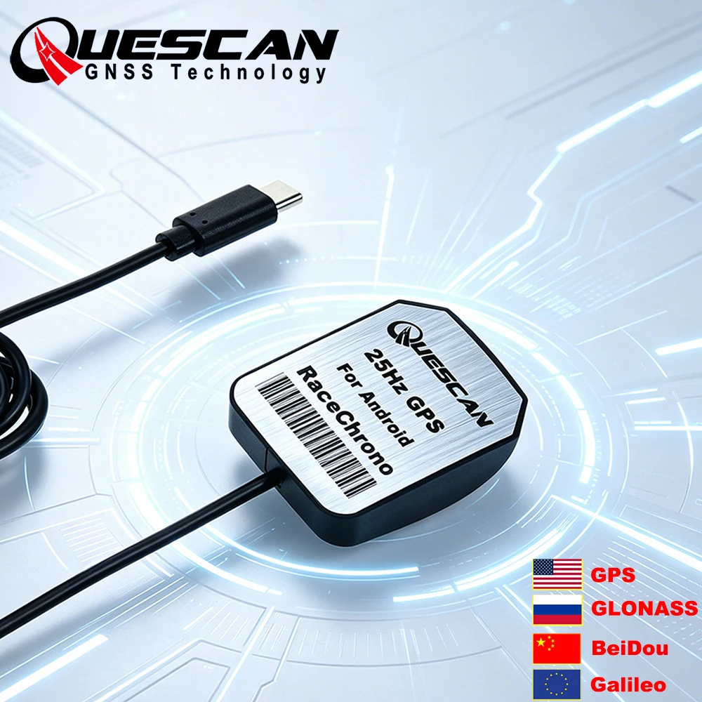 QUESCAN External USB Type-C 50Hz GPS Receiver for Android RaceChrono GPS Professional Motorsport GPS GNSS Module