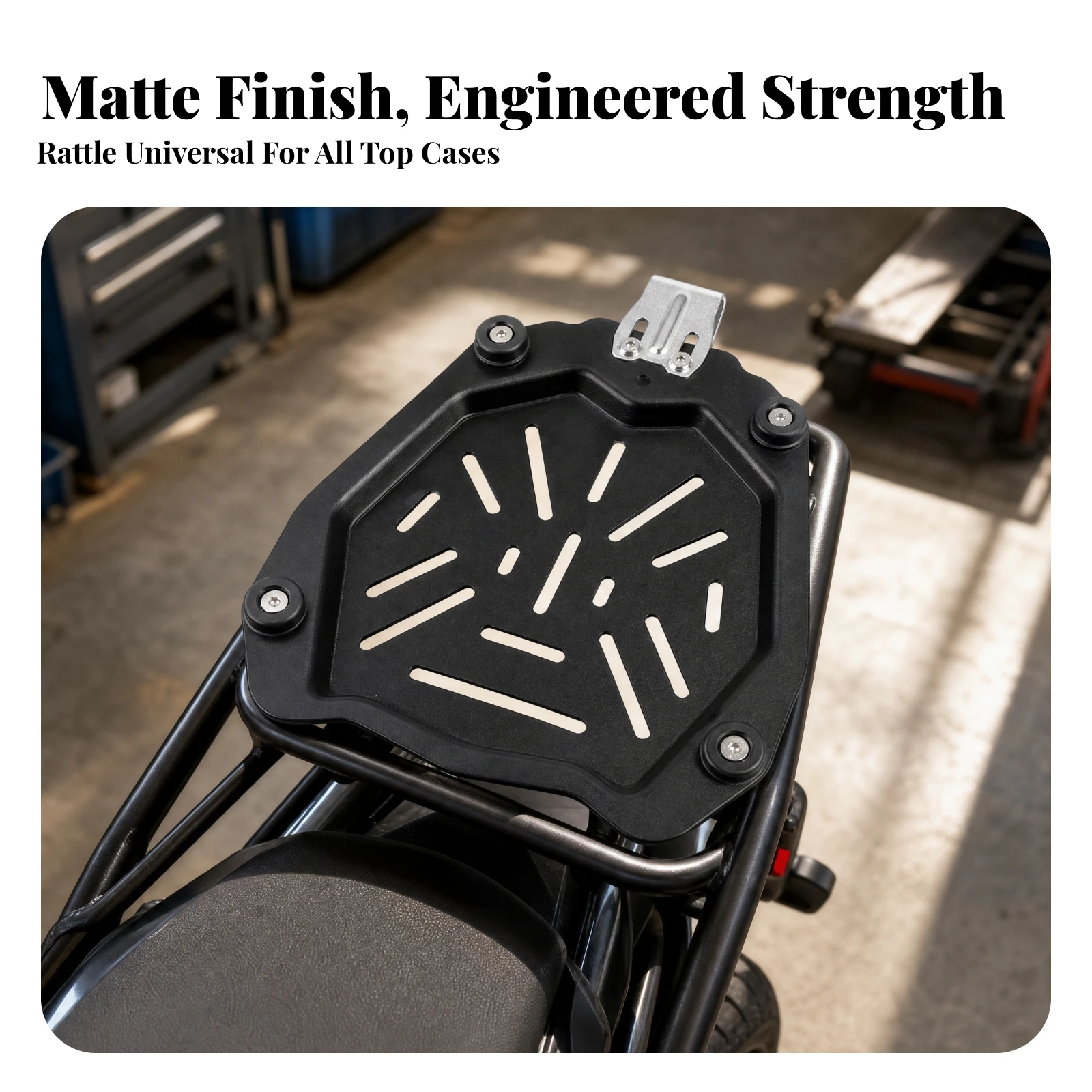 Motorcycle Top Case Base Plate Robust Top Case Mounting Base with Bracket Quick-Release Mounting Plate Wear-Resistant