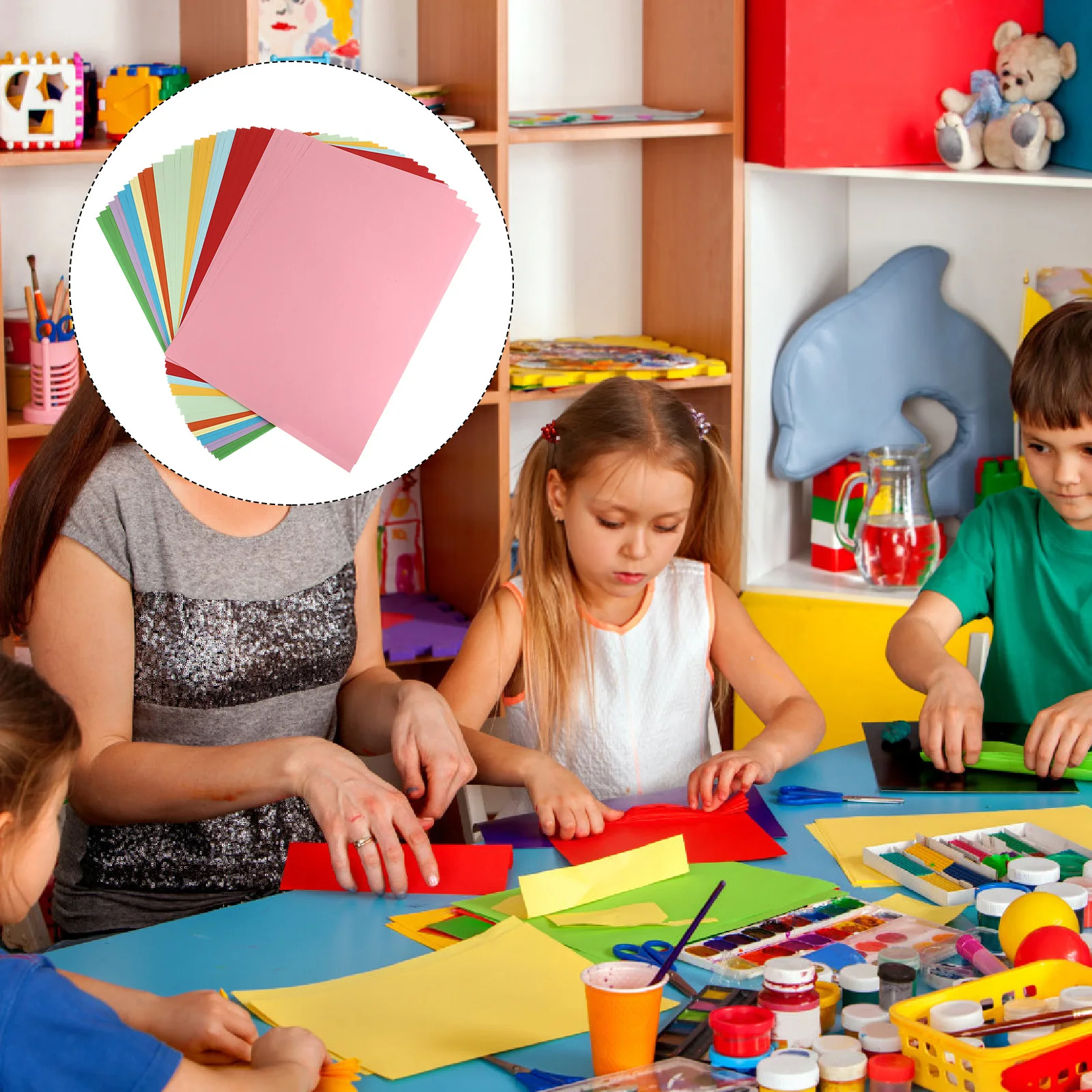

100pcs 'S Colored Paper A3 Size Mixed 10 Colors Diy Craft Sheets For Art School Stationery Handmade Folding