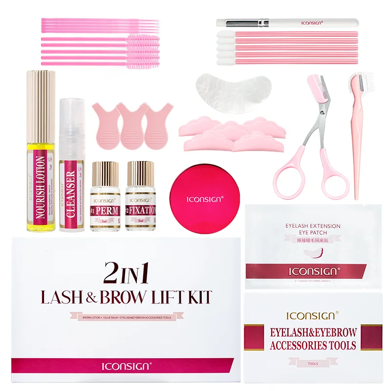 ICONSIGN-Kit profesional de permanente rápido y Lifting de cejas, rímel de 6 a 8 semanas, potenciador de pestañas, herramienta de maquillaje, 2 en 1