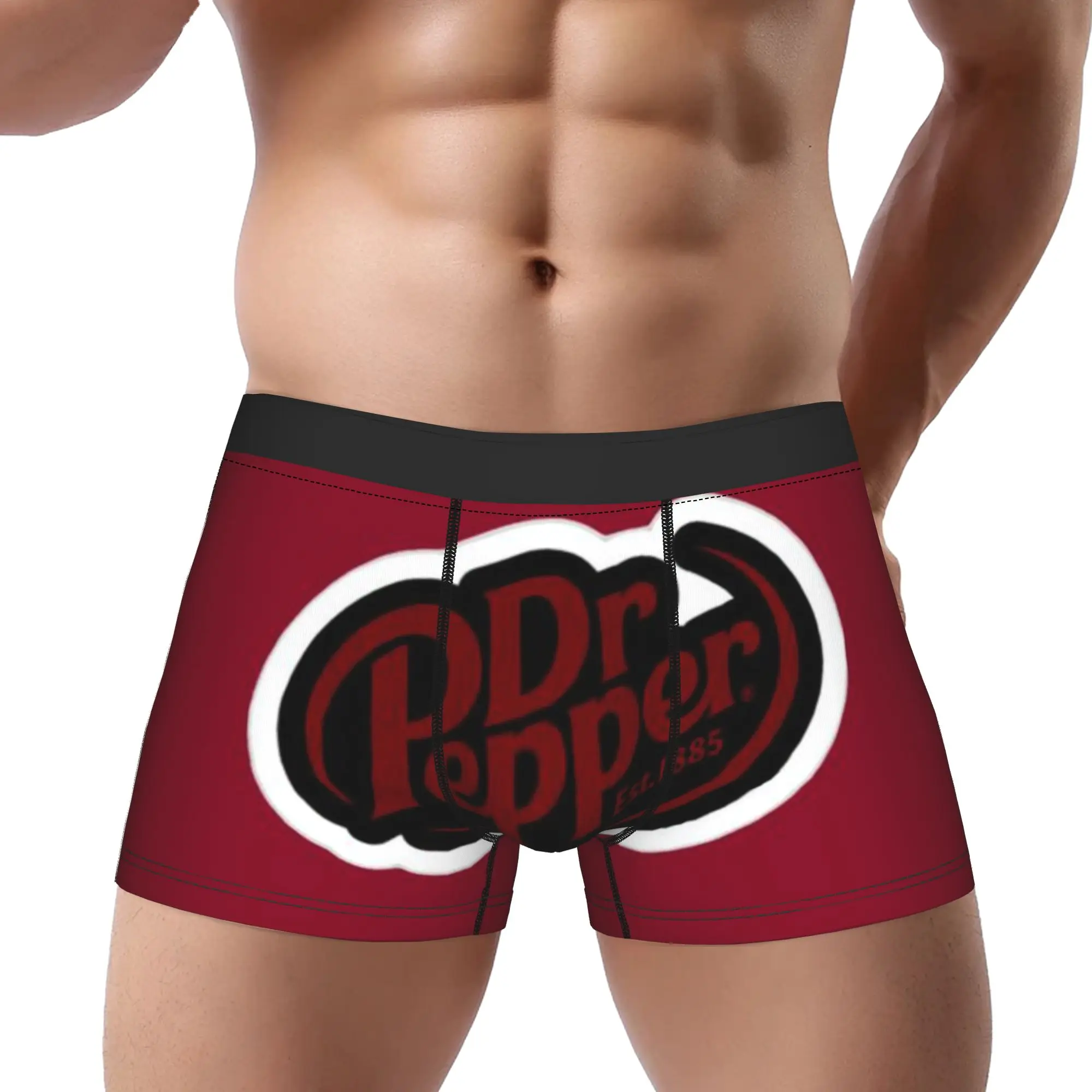 

Красные (24) трусы Dr Pepper, мужские трусики, мужское нижнее белье, шорты с принтом, трусы-боксеры