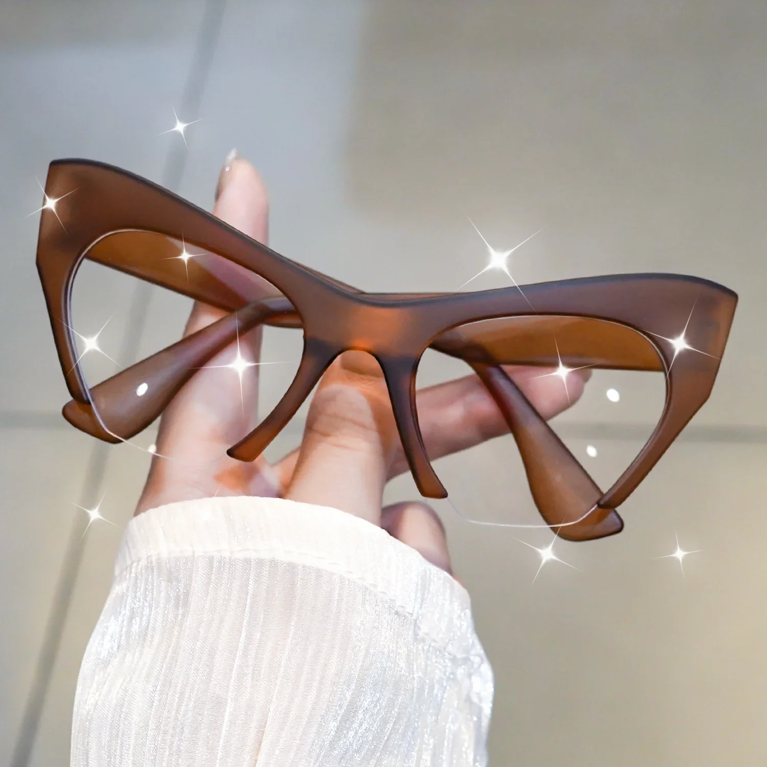 2 Stück stilvolle Cat-Eye-Lesebrille mit großem Rahmen, einfache Retro-Lesebrille, geeignet für Männer und Frauen – Detail 9