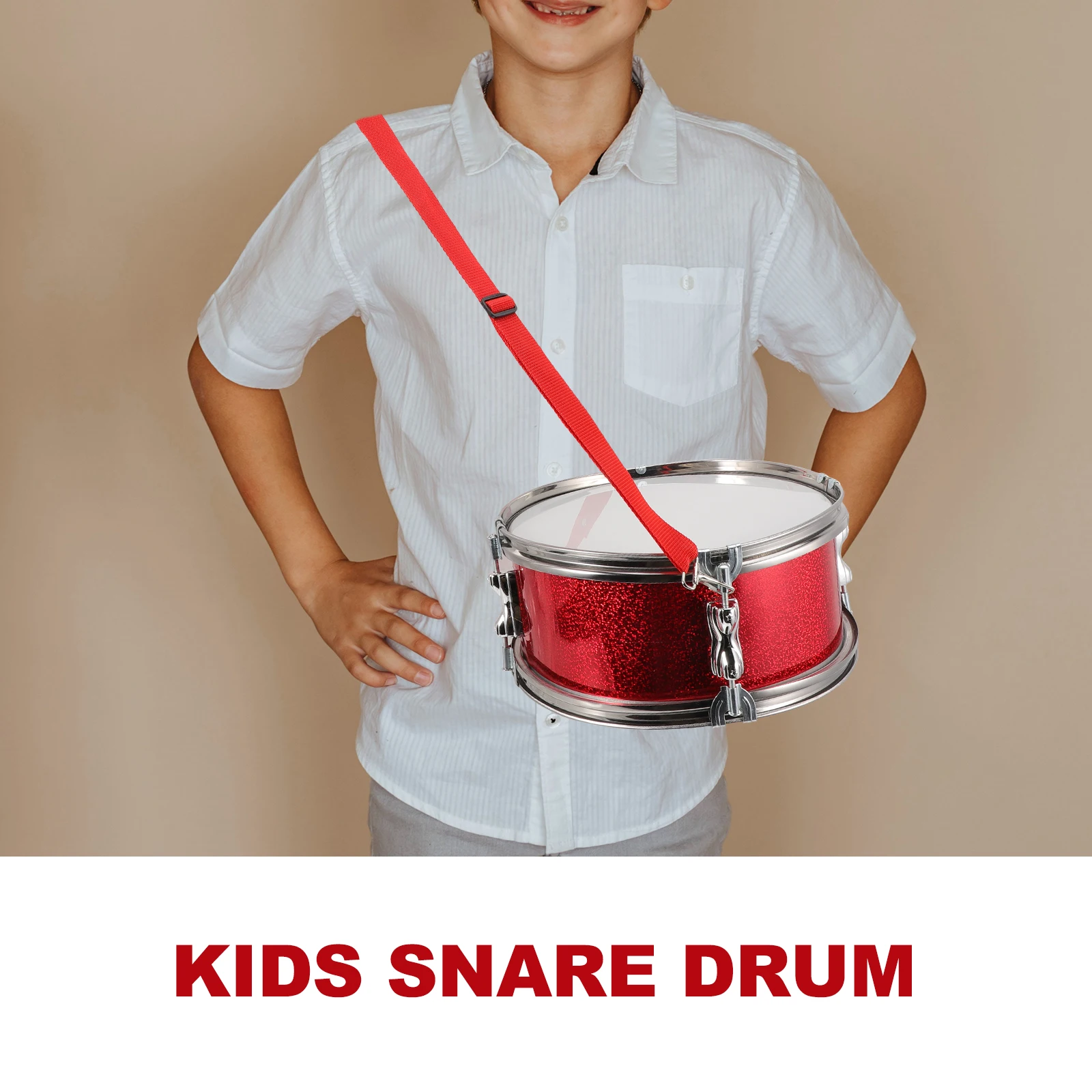 

Percussion Glitter Red Drum Preschool Kids Musical Instruments Wood Snare Drums