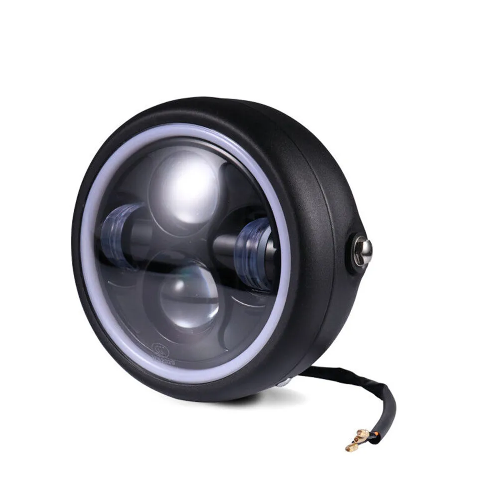 Universal 6 Inch LED Motorcycle Headlight Projector Halo Ring High Low Beam Motorbike DRL Headlamp For Honda Suzuki Kawasaki
