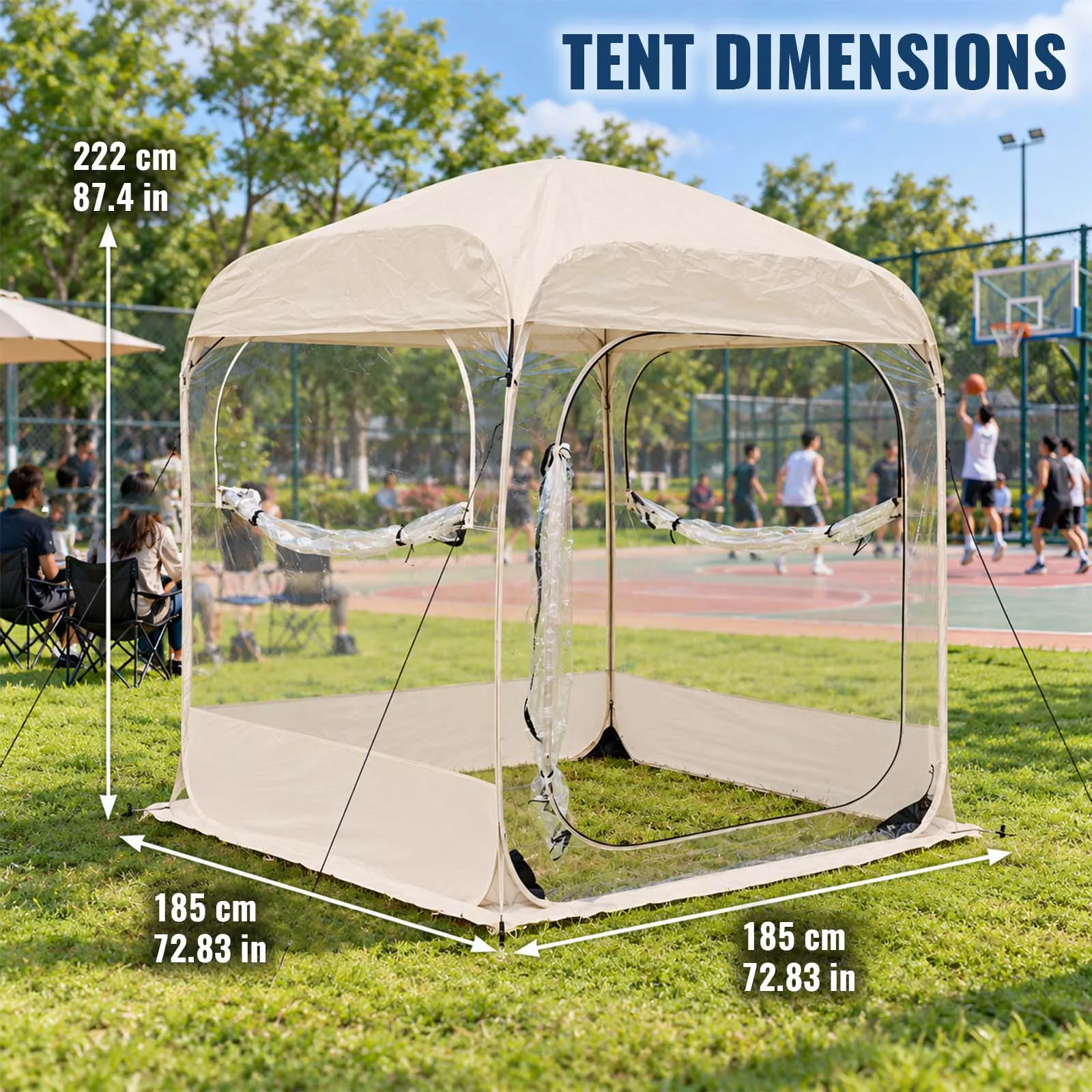 Transparent Sports Viewing Tent Pop Up Clear Panoramic for Basketball Game Stadium Outdoor Family