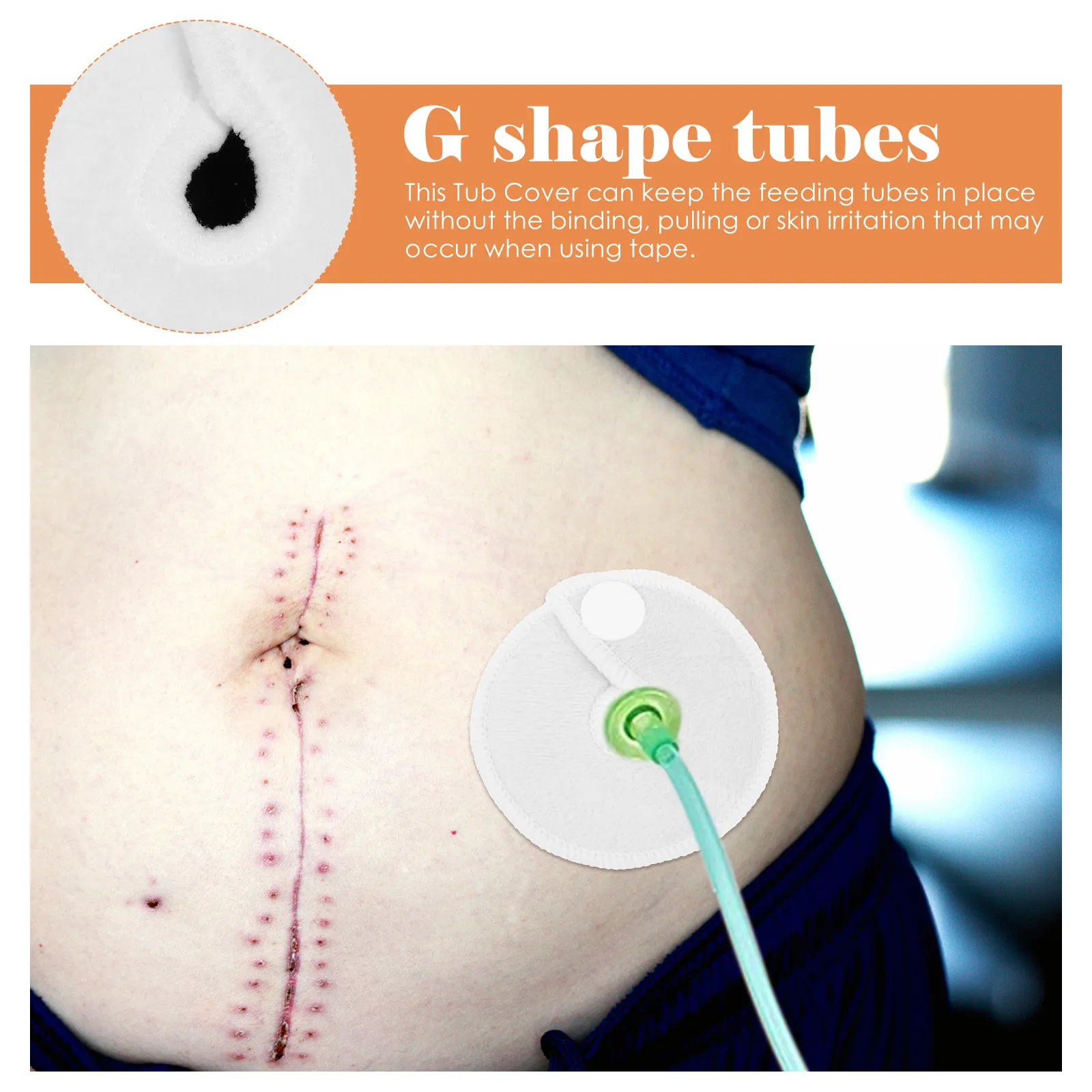 

28Pcs Reusable G Tube Button Pads Supple Bamboo Fiber Abdominal Covers for Feeding Tubes Hospital Grade Tube Holder Mats