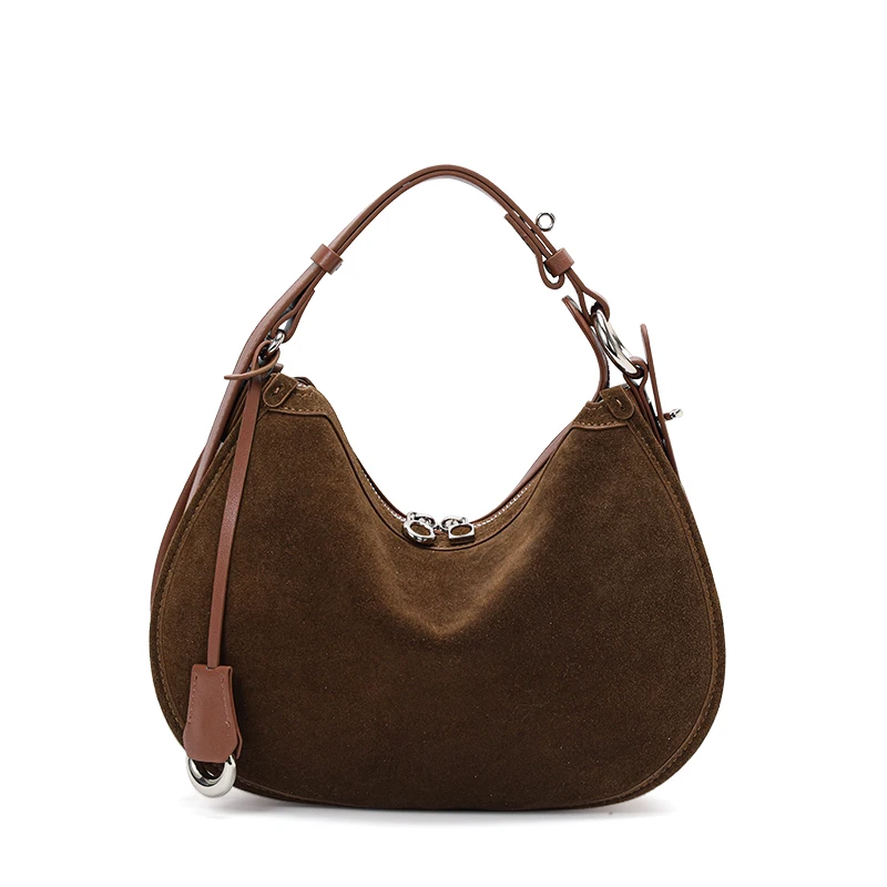 New Spring and Summer Style Frosted Leather Advanced Sense Crescent Shoulder Bag, Fashionable Retro Minimalist Crossbody - view 3