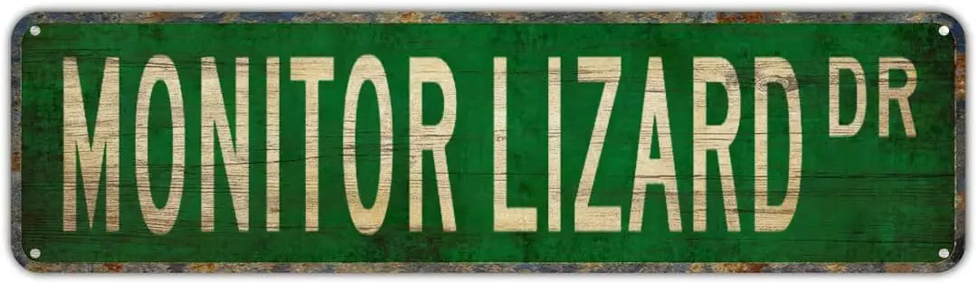

Винтажные декоративные настенные знаки, монитор ящерицы, Подарочный монитор ящерицы, знак ящерицы 16x4, металлический жестяной знак, уличный декор в рустикальном стиле для гостиной