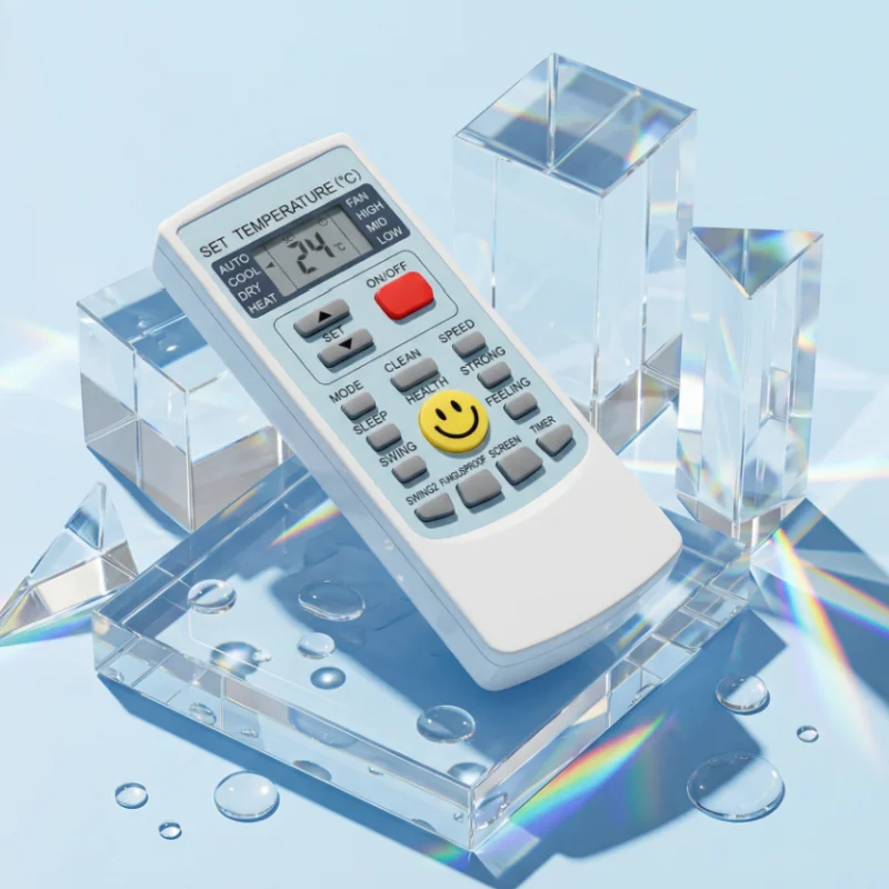 Replacement AC Remote YKR‑H209E for AUX Air Conditioner, Smile Yellow Key for Wall & Floor Unit