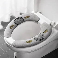 2 pieces of cartoon printed toilet seat covers, household washable toilet seat covers, suitable for all seasons, comfortable