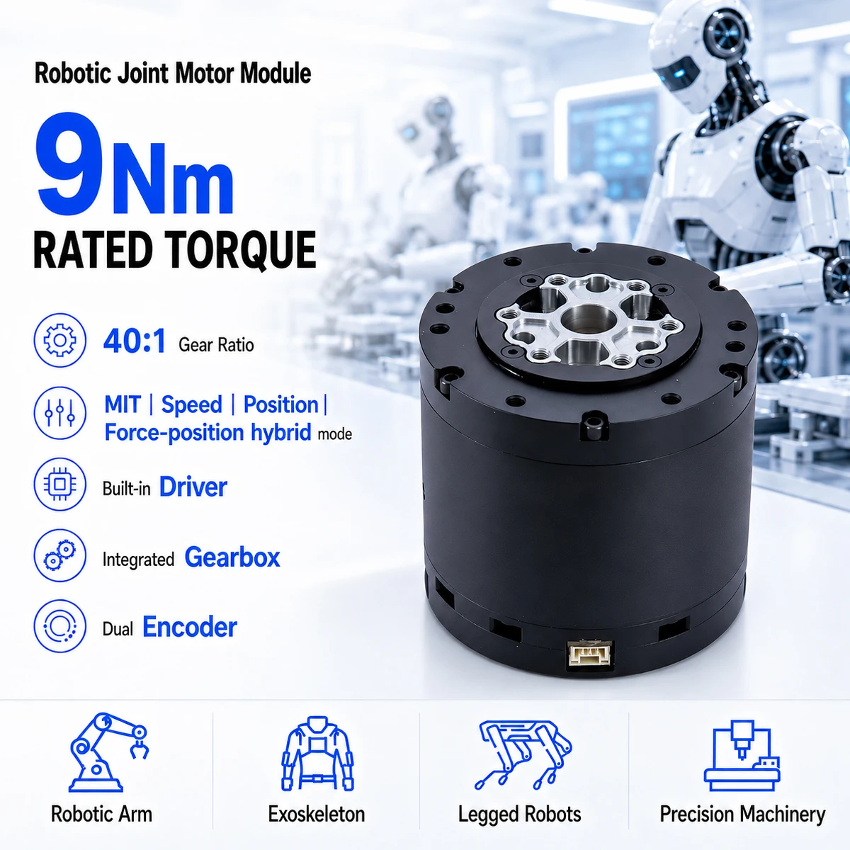 DM-J4340p-2EC 24V High Torque MIT Driven Integrated OpenArm Robotic Arm Joint Module Robot Joint Motor