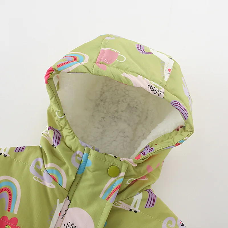 سترات الأطفال الفتيات Fce اصطف Thiened الربيع Jaet سستة معطف مقنع ملابس الأطفال أعلى للأطفال الصغار والمتوسطين