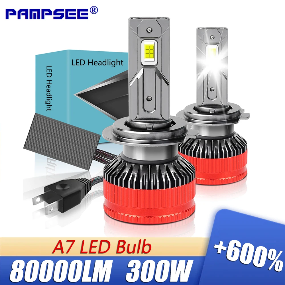 

2 шт. H7 светодиодные фары H11 H4 H8 H16 9005 HB3 9006 HB4 светодиодные лампы CSP 300 Вт 80000LM для Toyota Corolla Honda Hyundai Ford Kia A7