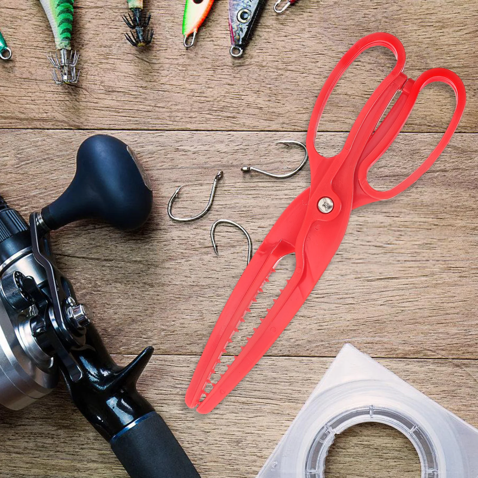 

Blue Fishing Pliers Lightweight Plastic Durable Fishing Crimping Tool Line Hook Remover Tool Split Ring Scissors