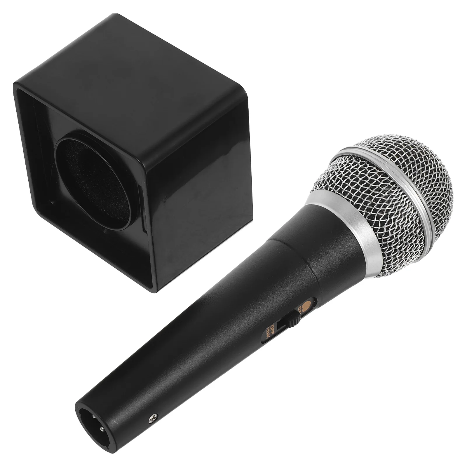 

Plastic Simulation Microphone Prop 18Cm Square Cube Flag Design for Kids Role Play Stage Performance Party Costume Fun Activity