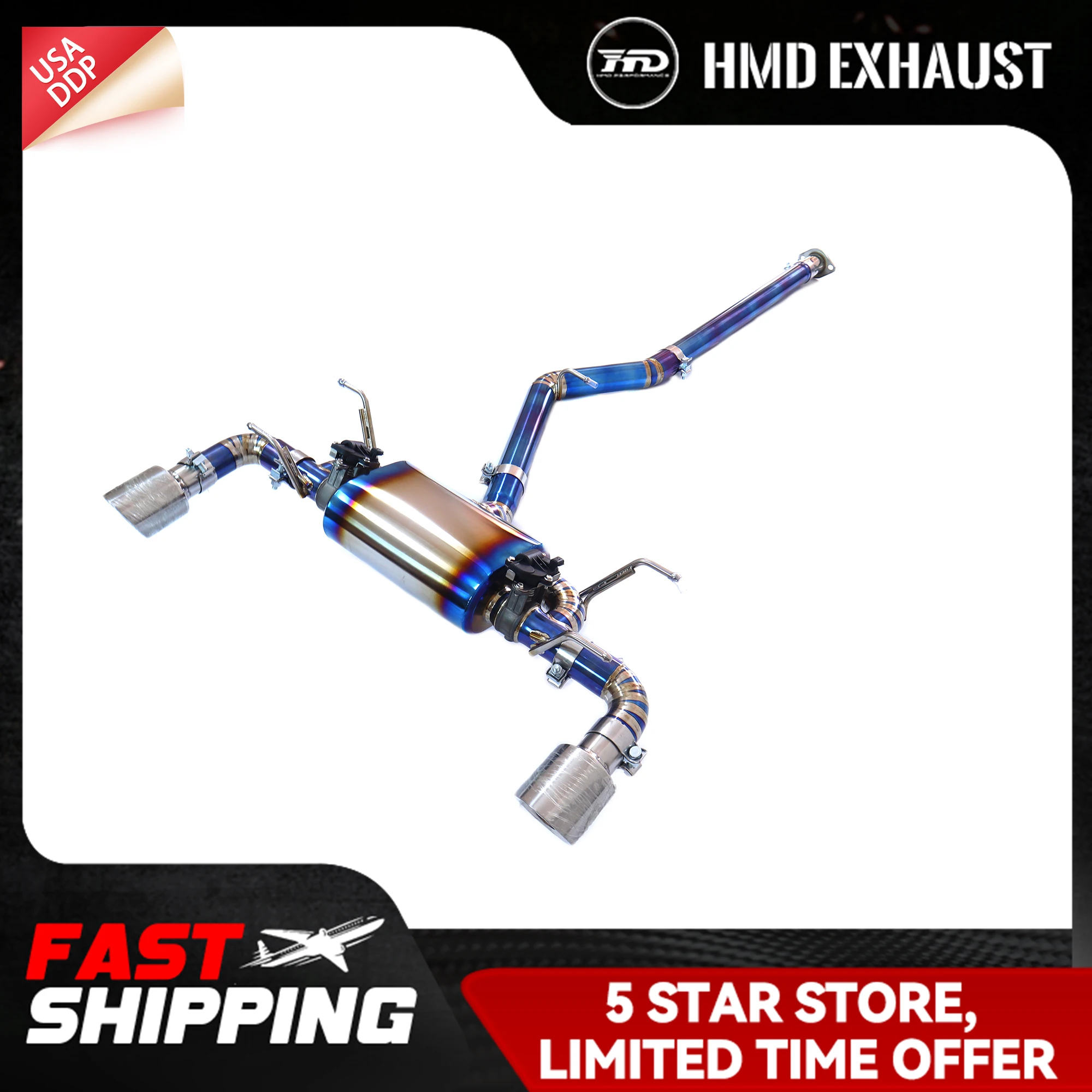 

HMD Ti/SS304 для Toyota GT86 Catback, высококачественный электронный клапан, изысканные наконечники, неразрушающая установка, выхлоп