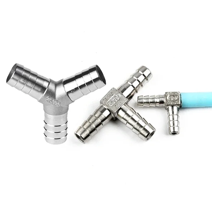 SS304 Złączka kolczasta do węża 304 Stal nierdzewna 3-drożna Adapter w kształcie Y/T Złączka Home Brew 6mm-50mm Złączka trójnikowa Y/T