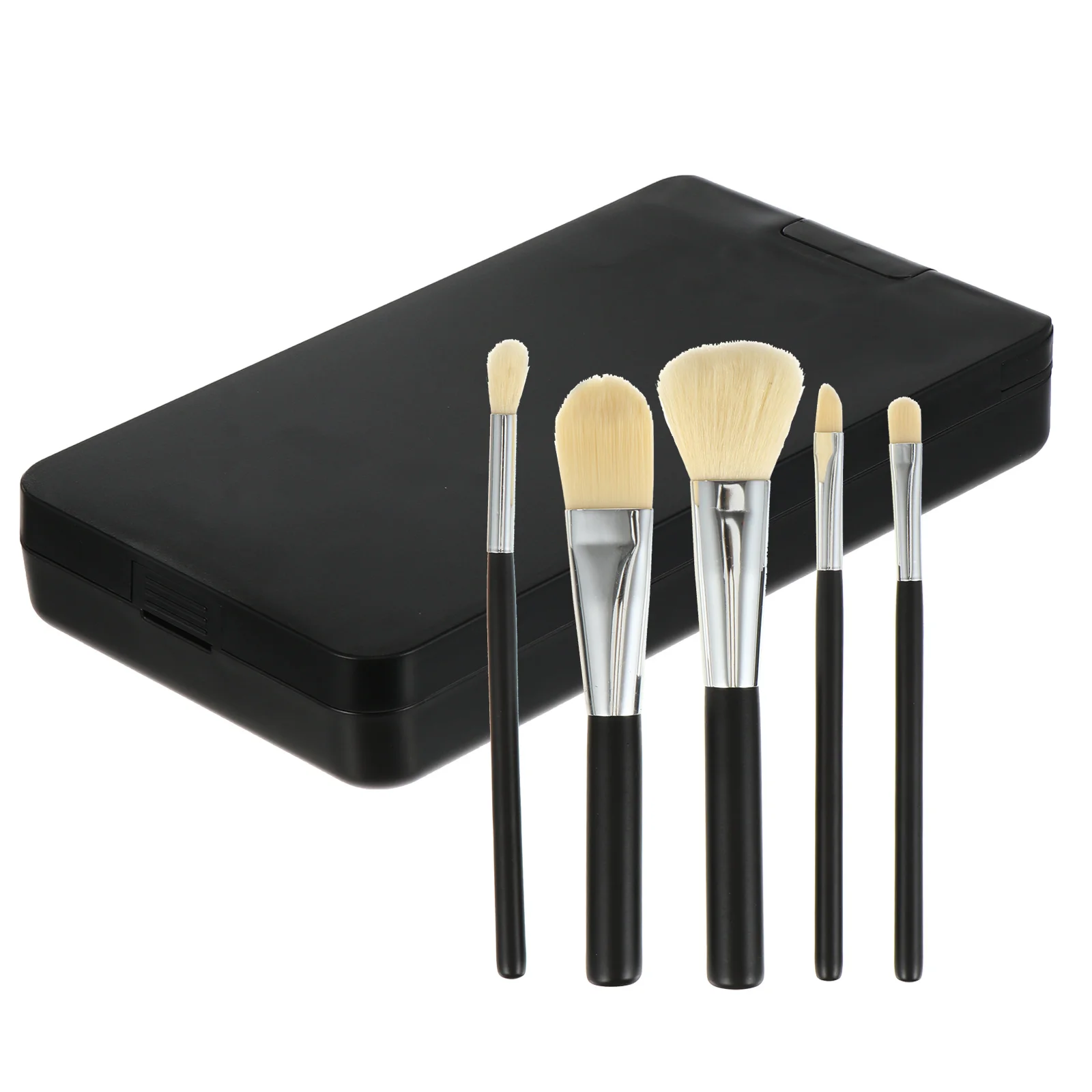 Opvouwbare make-upspiegel Lichtgereedschap Mini met borstel LED Vanity Abs Travel