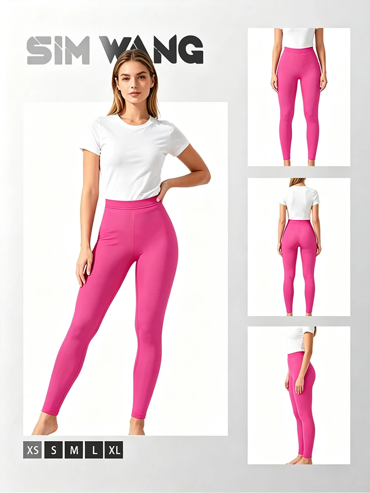 

Magenta tight-fitting pants for women, stretchy elastic sports pants, slim-fitting underwear pants in stock