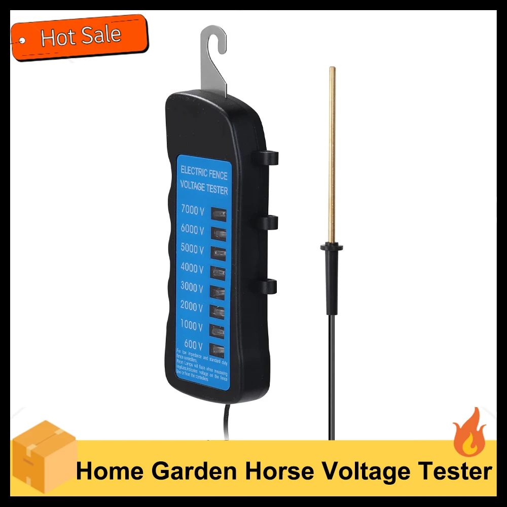 MLD-002 600V-7KV Fence Tester Home Garden Horse Livestock Electric Fence Voltmeter No Need Battery with 8 Indicator Light