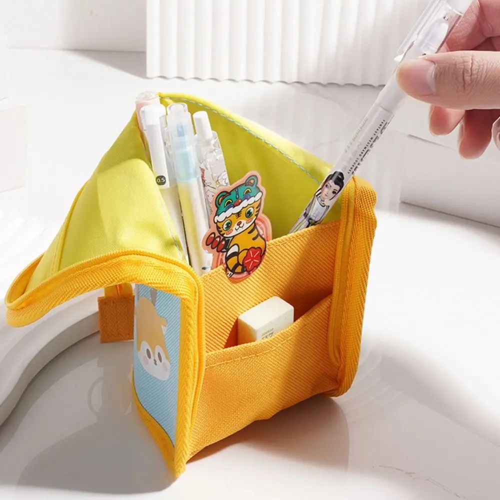 Pen Organizer Folding Pencil Case Creative Stainproof Stationery Bag Portable Simple Storage Bag Desktop Organizer