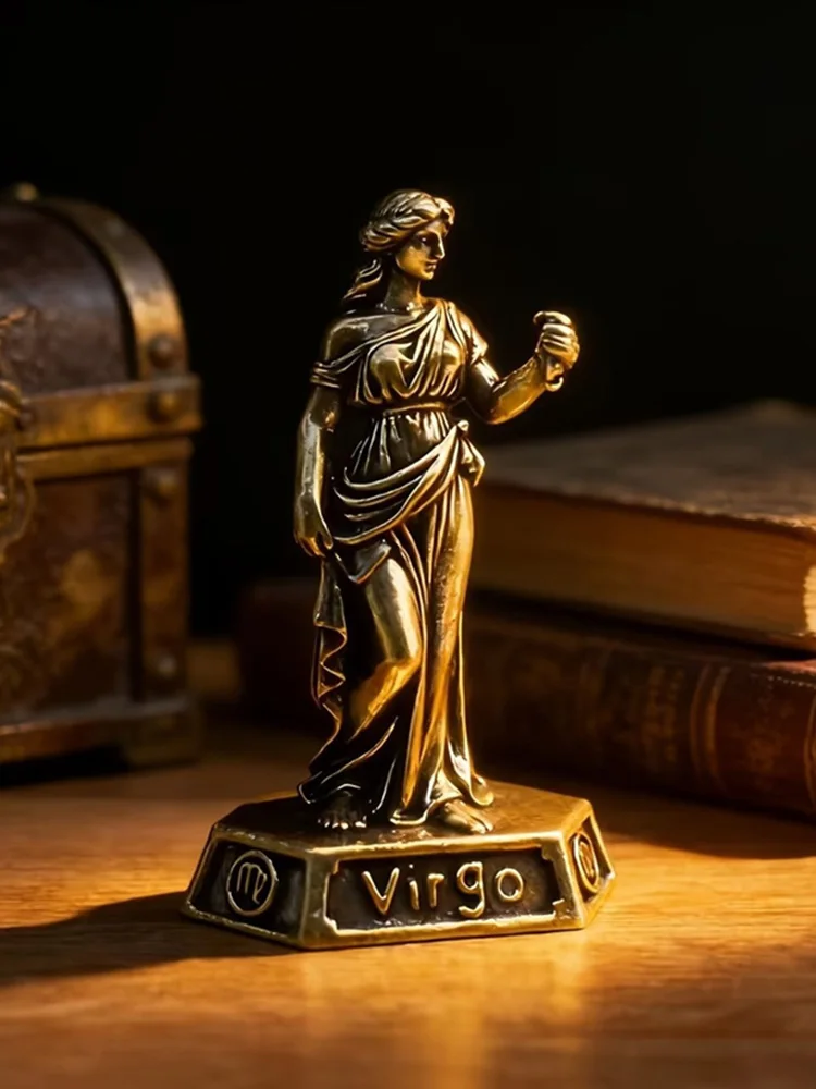 Handgefertigte Messing-Sternzeichen Vintage-Konstellationsstatuen Zwölf Sternzeichen Kreative Desktop-Kunsthandwerke Ornamente Geschenkidee – Detail 13