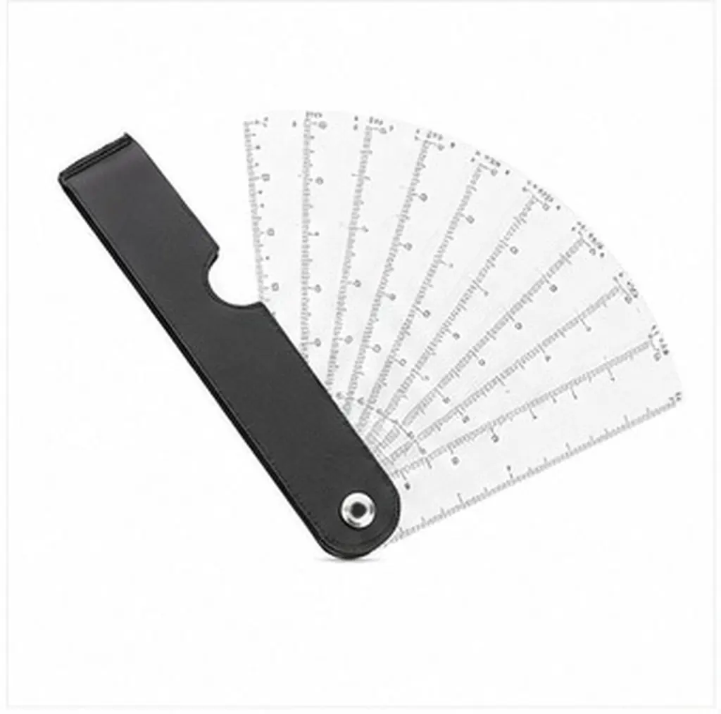 White Folding Sector Scale Ruler – Multifunctional Plastic Measuring Tool for Students, Artists & Designers